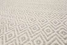 LoomBloom Multi Size Ivory Hand Woven Contemporary Geometric Flatweave New Zealand Wool  Oriental Area Rug