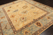8x10 Beige, Slate, Rust Color Hand Knotted Tibetan Wool Traditional Oriental Rug