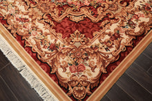 8x10 Ivory, Rose, Blush Color Hand Knotted French Aubusson Savonnerie Wool Traditional Oriental Rug