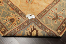 8x10 Beige, Slate, Rust Color Hand Knotted Tibetan Wool Traditional Oriental Rug