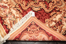 8x10 Ivory, Rose, Blush Color Hand Knotted French Aubusson Savonnerie Wool Traditional Oriental Rug