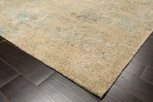 8x10 Beige, Turquoise, Gray Color Hand Knotted Sherpa Wool & Silk Modern & Contemporary Oriental Rug