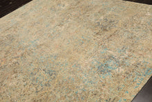 8x10 Beige, Turquoise, Gray Color Hand Knotted Sherpa Wool & Silk Modern & Contemporary Oriental Rug