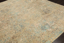 8x10 Beige, Turquoise, Gray Color Hand Knotted Sherpa Wool & Silk Modern & Contemporary Oriental Rug