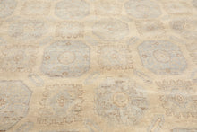 8x10 Beige, Taupe, Slate Color Hand Knotted Khotan Wool Transitional Oriental Rug