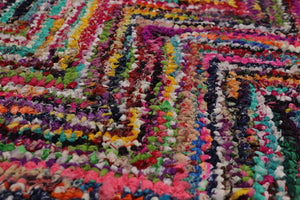 5x8 Pink Hand Tufted Handmade Zig-Zag Medley Cotton Boho Modern Oriental Area Rug