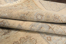 8x10 Beige, Taupe, Slate Color Hand Knotted Khotan Wool Transitional Oriental Rug