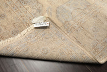8x10 Beige, Taupe, Slate Color Hand Knotted Khotan Wool Transitional Oriental Rug
