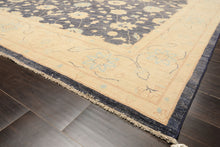 8x10 Denim, Ivory, Aqua Color Hand Knotted Peshawar Wool Traditional Oriental Rug