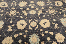 8x10 Denim, Ivory, Aqua Color Hand Knotted Peshawar Wool Traditional Oriental Rug