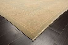 8x10 Mint, Tan, Beige Color Hand Knotted Khotan Wool Transitional Oriental Rug