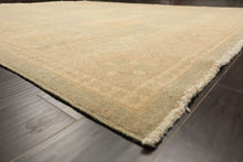 8x10 Mint, Tan, Beige Color Hand Knotted Khotan Wool Transitional Oriental Rug