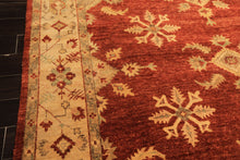 8x10 Burnt Orange, Beige, Light Gold Color Hand Knotted Oushak Wool Traditional Oriental Rug