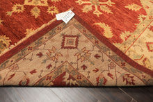 8x10 Burnt Orange, Beige, Light Gold Color Hand Knotted Oushak Wool Traditional Oriental Rug