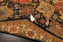 Octagon Black, Ivory, Gold Color Hand Knotted Soumak Wool Traditional Oriental Rug