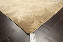 8x10 Moss, Beige, Color Hand Knotted Tibetan Wool Transitional Oriental Rug