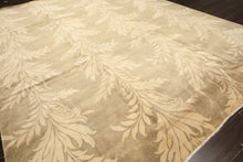 8x10 Moss, Beige, Color Hand Knotted Tibetan Wool Transitional Oriental Rug