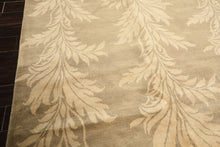 8x10 Moss, Beige, Color Hand Knotted Tibetan Wool Transitional Oriental Rug