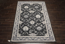 6x9 Charcoal, Gray, Graphite Color Hand Knotted Oushak Wool Traditional Oriental Rug