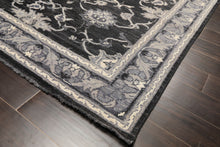 6x9 Charcoal, Gray, Graphite Color Hand Knotted Oushak Wool Traditional Oriental Rug