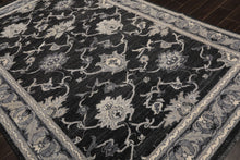 6x9 Charcoal, Gray, Graphite Color Hand Knotted Oushak Wool Traditional Oriental Rug