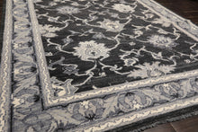 6x9 Charcoal, Gray, Graphite Color Hand Knotted Oushak Wool Traditional Oriental Rug