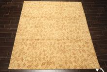 8' Square Tone on Tone Gold, , Color Hand Knotted Tibetan Wool Transitional Oriental Rug