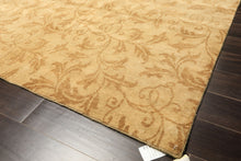 8' Square Tone on Tone Gold, , Color Hand Knotted Tibetan Wool Transitional Oriental Rug