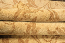 8' Square Tone on Tone Gold, , Color Hand Knotted Tibetan Wool Transitional Oriental Rug