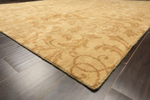 8' Square Tone on Tone Gold, , Color Hand Knotted Tibetan Wool Transitional Oriental Rug