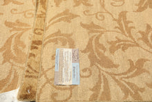 8' Square Tone on Tone Gold, , Color Hand Knotted Tibetan Wool Transitional Oriental Rug