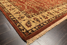 8x10 Rust, Beige, Light Gold Color Hand Knotted Agra Wool Traditional Oriental Rug