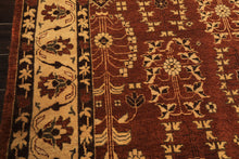 8x10 Rust, Beige, Light Gold Color Hand Knotted Agra Wool Traditional Oriental Rug