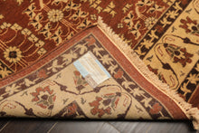 8x10 Rust, Beige, Light Gold Color Hand Knotted Agra Wool Traditional Oriental Rug