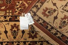8x10 Rust, Beige, Light Gold Color Hand Knotted Agra Wool Traditional Oriental Rug