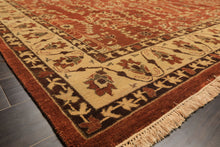 8x10 Rust, Beige, Light Gold Color Hand Knotted Agra Wool Traditional Oriental Rug