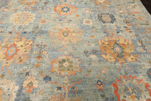 8x10 Blue, Aqua, Gold Color Hand Knotted Oushak Wool Modern & Contemporay Oriental Rug