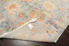 8x10 Blue, Aqua, Gold Color Hand Knotted Oushak Wool Modern & Contemporay Oriental Rug