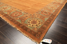 8x10 Caramel, Turquoise, Brown Color Hand Knotted Jaipur Wool Traditional Oriental Rug