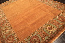 8x10 Caramel, Turquoise, Brown Color Hand Knotted Jaipur Wool Traditional Oriental Rug