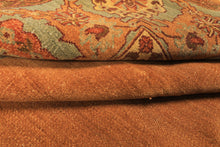 8x10 Caramel, Turquoise, Brown Color Hand Knotted Jaipur Wool Traditional Oriental Rug
