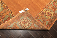 8x10 Caramel, Turquoise, Brown Color Hand Knotted Jaipur Wool Traditional Oriental Rug
