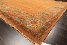 8x10 Caramel, Turquoise, Brown Color Hand Knotted Jaipur Wool Traditional Oriental Rug
