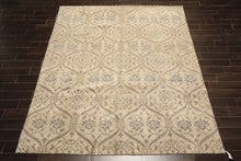 8x10 Gray, Taupe, Slate Color Hand Knotted Tibetan Wool Transitional Oriental Rug