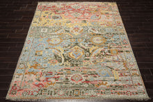 LoomBloom 8x10 Aqua Hand Knotted Transitional  Oushak Arts & Crafts Wool Oriental Area Rug