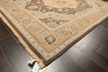 8x10 Peach, Brown, Mint Color Hand Knotted Soumak Wool Traditional Oriental Rug