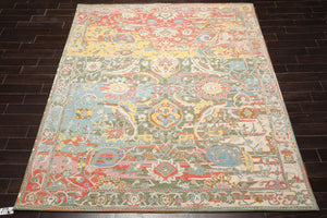 LoomBloom 8x10 Sage Hand Tufted Transitional Oushak Arts & Crafts Wool Oriental Area Rug