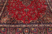 9x12 Red Hand Knotted Traditional Sarouk Wool Oriental Area Rug