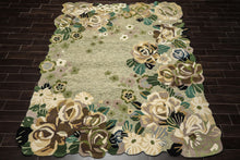8x10 Sage, Ivory, Taupe Color Hand Tufted Irregular Rug Wool Modern & Contemporary Oriental Rug