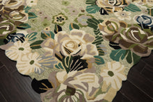 8x10 Sage, Ivory, Taupe Color Hand Tufted Irregular Rug Wool Modern & Contemporary Oriental Rug